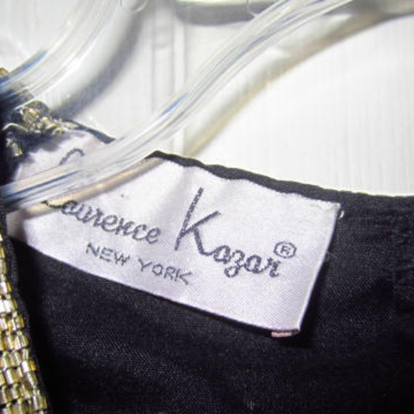 Lawrence Kazar Black and Gold long beaded gown - Picture 3 of 8